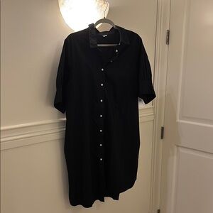 Black Button-Up Midi Dress
